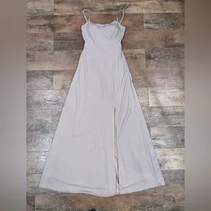 Birdy Grey Benny Dress in Crepe Taupe Bow Back Gown thumbnail 9