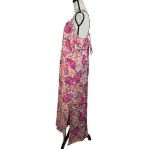 Old Navy X-Large Maxi Dress Sleeveless Side Slits Floral V-Neck Lightweight New thumbnail 7