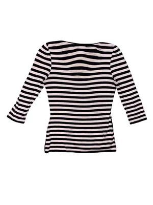 White House Black Market Striped Lace-Trim 3/4 Sleeve Top thumbnail 4