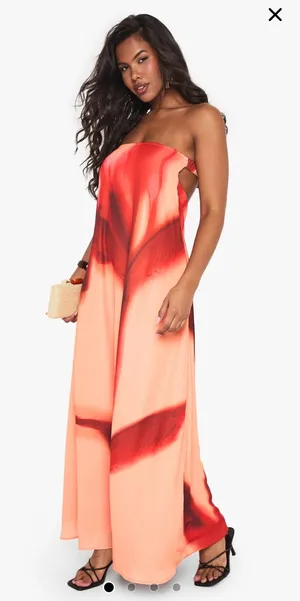 Boohoo Tropical Print Column Maxi Dress thumbnail 1