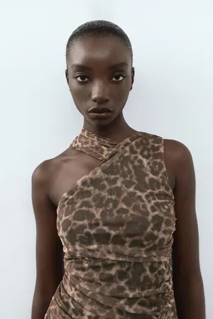 Zara Maxi Dress Mesh Cheetah Animal Print Leopard Bodycon Fitted thumbnail 12