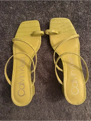 Calvin Klein Women’s Lemon Yellow Strappy Dress Sandals Size 10M thumbnail 4