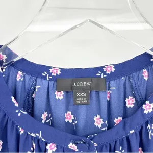 J.Crew Flutter Sleeve Bandana Floral Print Midi Dress Women's Size‎ XXS Blue thumbnail 6