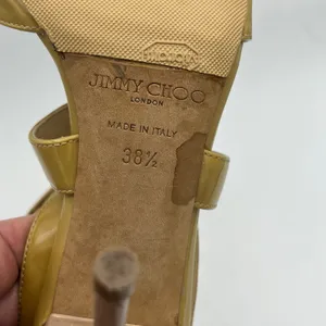 Jimmy Choo Women's Lottie Patent Leather Stilettos Mustard Yellow Size 38 1/2 thumbnail 7