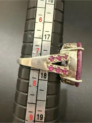 925 Silver Natural Ruby Gemstone Cocktail Ring Size 7.5 Pink thumbnail 10