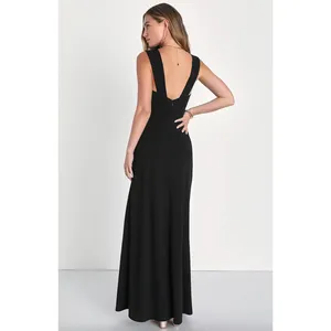 Lulus Daring Elegance Black Sleeveless Mermaid Maxi Dress Formal Evening XL NWT thumbnail 2