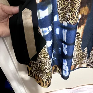 Alberto Makali Tunic Top Small Leopard Animal Print Tie Dye Long Sleeve Blouse thumbnail 4