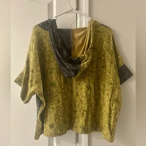 Patchwork Pullover Hoodie Size S/M Green thumbnail 5