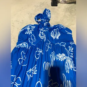 NWT Grace Karin Blue ocean Floral Halter Maxi Dress large thumbnail 3