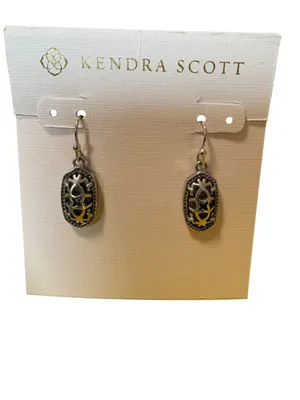 Kendra Scott Lee Silver Filigree Small Drop Earrings One Size NIB thumbnail 2