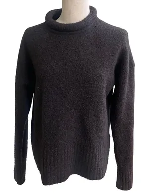 Madewell Alpaca Wool Blend Roll Neck‎ Sweater Heather raisin Small Relaxed Knit thumbnail 1