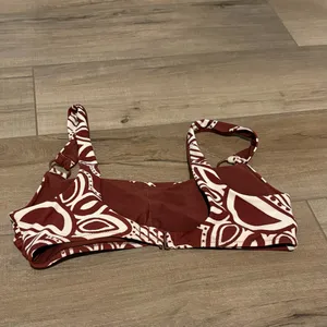 Aerie Boho Henna‎ Floral O Ring Scoop Bikini Top Brown White Size Medium thumbnail 4
