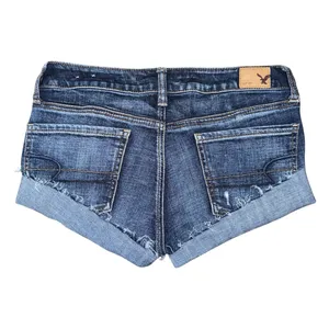 American Eagle Low Rise Micro Mini Distressed Jean Shorts Dark Denim Sz 6 y2k thumbnail 2