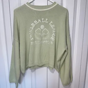 Pickleball League Hamptons Embroidered Sweater Sincerely Jules Womens S Green thumbnail 2