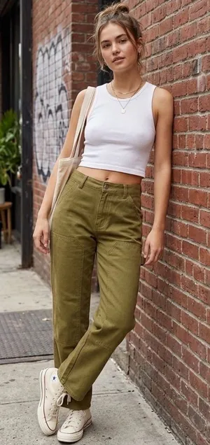 Aritzia Wilfred Free Green Cargo Carpenter Utility Pants Women’s Size 2 thumbnail 1