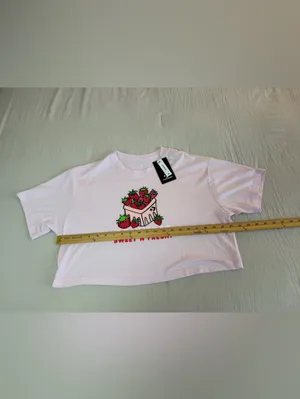 Converse Pink Strawberry Graphic Crop Tee thumbnail 5