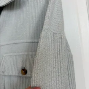 Anthropologie Pilcro Light Sage Button Front Ribbed Duster Shacket Size Small thumbnail 8
