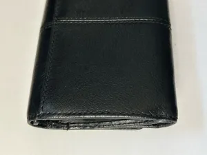 Coach Women’s Black Tri-Fold Wallet with Gold Script Logo thumbnail 8