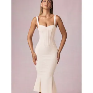NWT Oh Polly Valentina Ivory Corset‎ Fishtail Midaxi Dress Size US 2 thumbnail 5