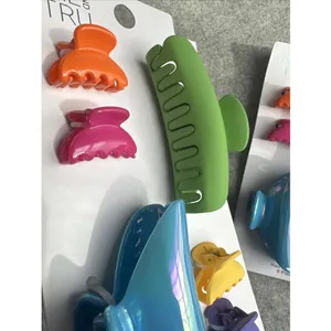 New Time And Tru Hair Claw Clip Lot of 2 Sets Colorful Retro Artsy Teacher Lg Sm thumbnail 8