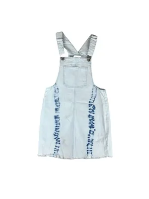 Wild Fable Tie-Dye Denim Pinafore Mini Dress - Light Wash, Blue thumbnail 5