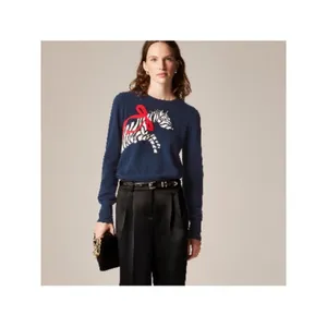 J.Crew Cashmere classic-fit crewneck sweater in zebra intarsia CO586 thumbnail 2