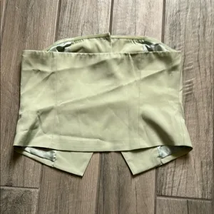 Elegant Cream Strapless Top Green Size 12 thumbnail 4