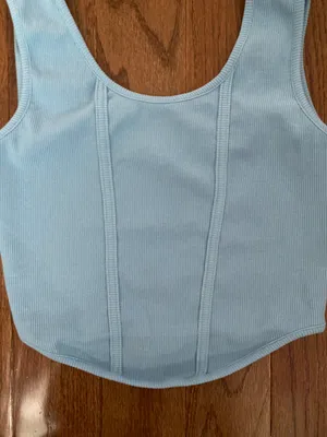 Like new Adreamly Scoop Neckline Ribbed Bustier Corset Knit cropped Tank Top thumbnail 3