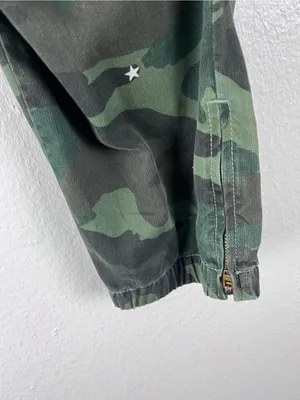 SUNDRY No. 95 Green Camo Stars Joggers Size 27 Casual Glamping Boho Hunting thumbnail 8