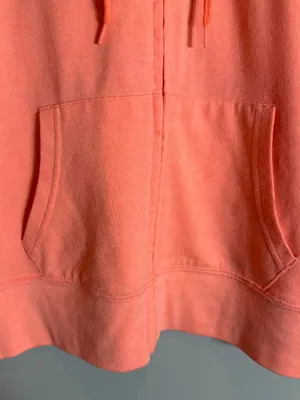 Vintage Y2K Gap Hooded Full Zip Sweatshirt Womens Medium Orange Spell Out Lounge thumbnail 8