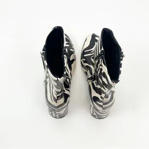 ASOS Designs Faux Leather Zebra Print Side Zip Chunky Heel Chelsea Boots Size 6 thumbnail 6