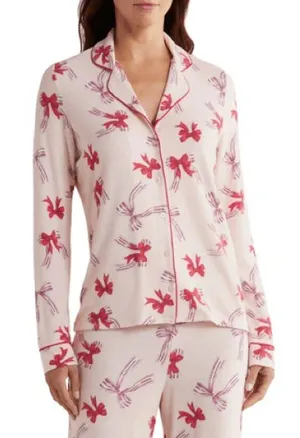 Women’s Pink Bow-Print Pajama Top – Nordstrom NWOT thumbnail 1