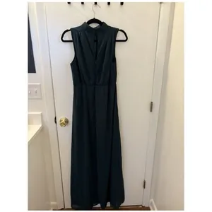 Lulus Classic Elegance Emerald Chiffon Sleeveless Mock Neck Maxi Dress Small thumbnail 5