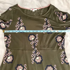 Boden Olive Green Floral Print Three Quarter Sleeve Tunic Dress‎ Size 10P thumbnail 9
