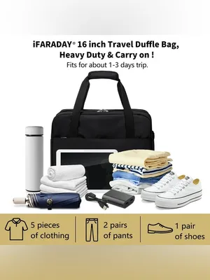 Black Travel Weekend Bag / Personal or Carry-On Bag thumbnail 4