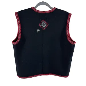 Vintage Woolrich Wool Button Front V-Neck Winter Themed Sweater‎ Vest Size XL thumbnail 2