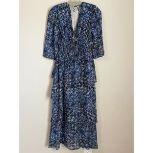 Maje‎ Maxi Ruffle Dress Womens Med Tiered High Low size 38 thumbnail 4