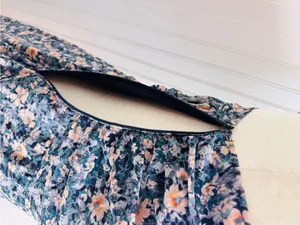 ASTR Santorini One Shouler Midi Dress Medium Blue Floral Wedding Guest Romantic thumbnail 7
