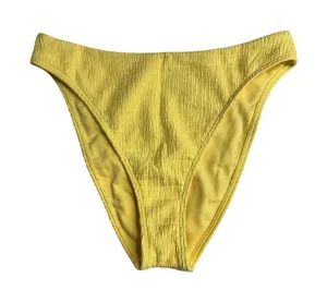 Abercrombie Womens Yellow Textured High Rise Bikini Bottoms Sz M NWOT Beach Swim thumbnail 1