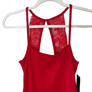 Lulus Dance on the Roof Red Lace Mini Dress Size Small Bodycon Cocktail New thumbnail 5