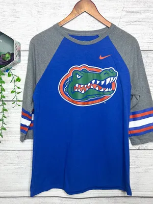 NIKE University of Florida Gators Blue & Orange Sporty Raglan Tee Size Large thumbnail 8