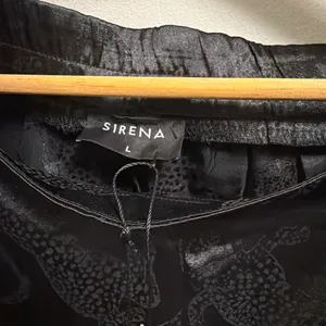 Sirena Satin Pants with Subtle Leopard print Black Size L thumbnail 2