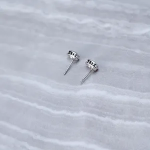Dark Turquoise Tone & Silver Tone Dainty & Small Stud Earrings thumbnail 4