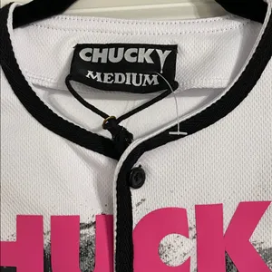 Universal Studios Chucky and Tiffany “Wanna Play?” Crop Baseball Jersey Medium thumbnail 3