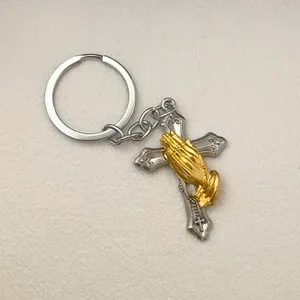 Cross Praying Hands Keychain Charm for Men Women Car Keychain Bag Charm thumbnail 5
