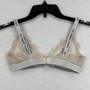 Victoria's Secret Lace Bralette Beige Logo Strap Lingerie Women's‎ Size M thumbnail 2