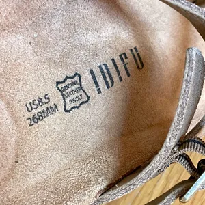 IDIFU Women’s Sandals Size 8.5 Taupe Suede Strappy Thong Buckle Flat New thumbnail 4