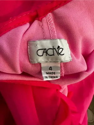 Vintage Cache One Shoulder Maxi Dress Pink Ombre Party Prom Event Fairycore thumbnail 6