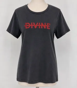 Ksubi‎ Divine Graphic Tee XL Black Washed Streetwear Casual Minimalist Skater thumbnail 1