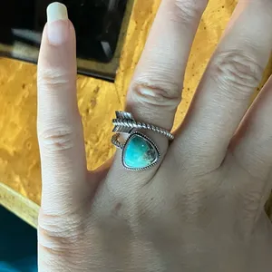 Royston Turquoise Sterling Silver Arrow Ring Size 7 Blue thumbnail 4